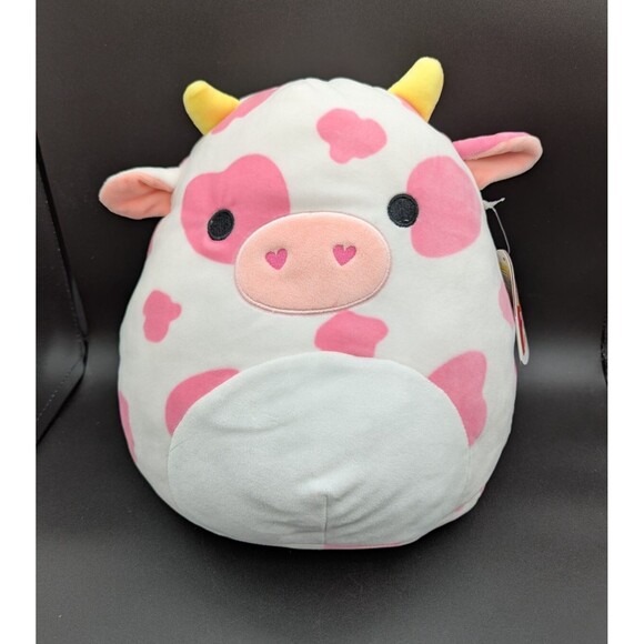 Kellytoy Squishmallows Evangelica the Pink Cow 12 Inch Valentine's Day Plush - Picture 1 of 7